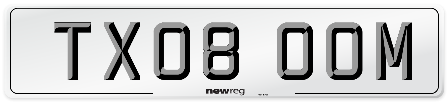 TX08 OOM Number Plate from New Reg